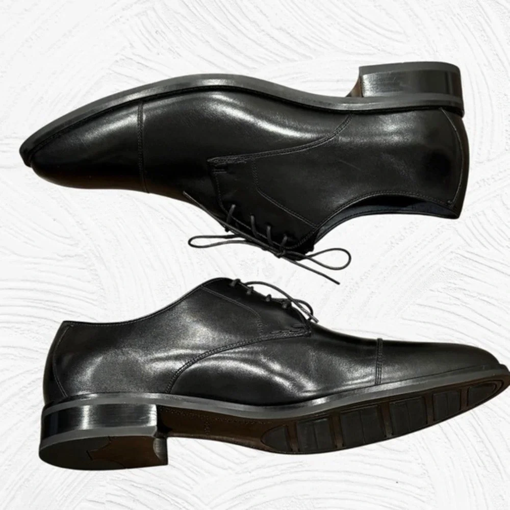 Cole Haan Lenox Hill Cap Toe Oxford C11630 Classic‎ Black Leather Men 12M NEW